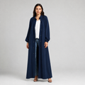 Oversized Crepe Coat Abaya - Navy
