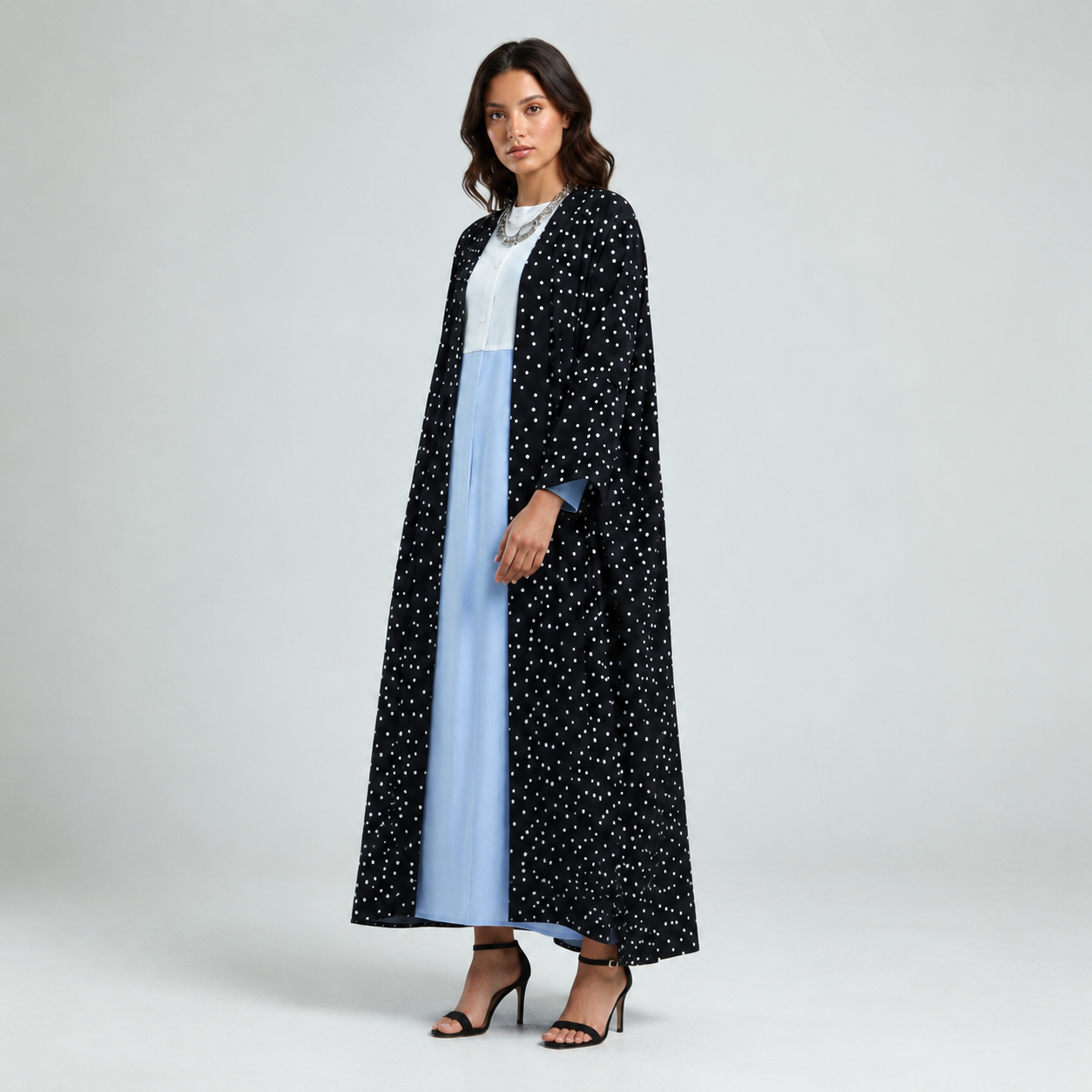 Tux Shirt Dress - Blue