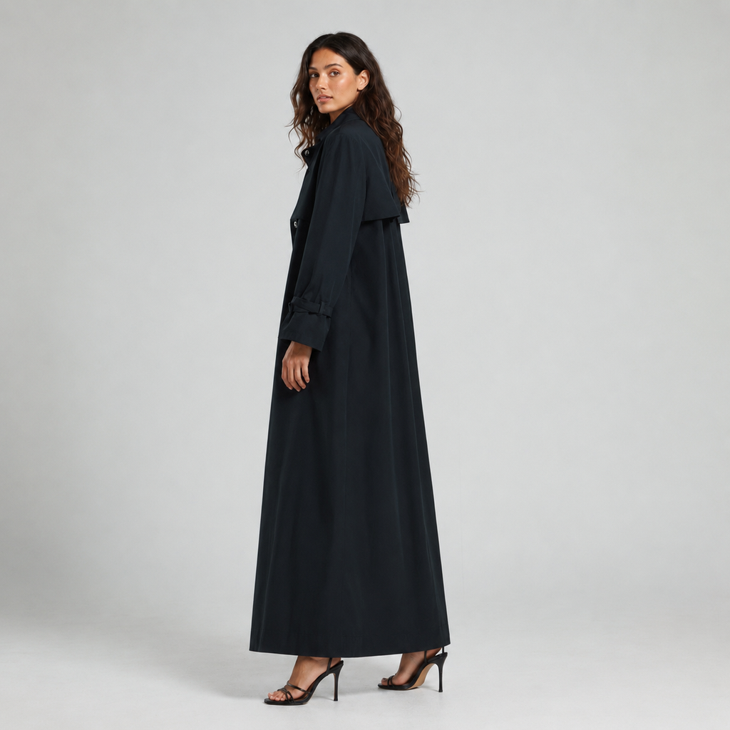 Trench Coat Abaya - Black