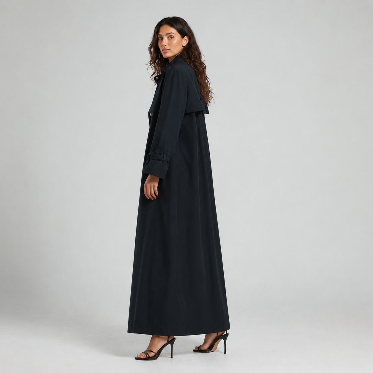 Trench Coat Abaya - Black