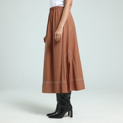 A Line Skirt - Brick