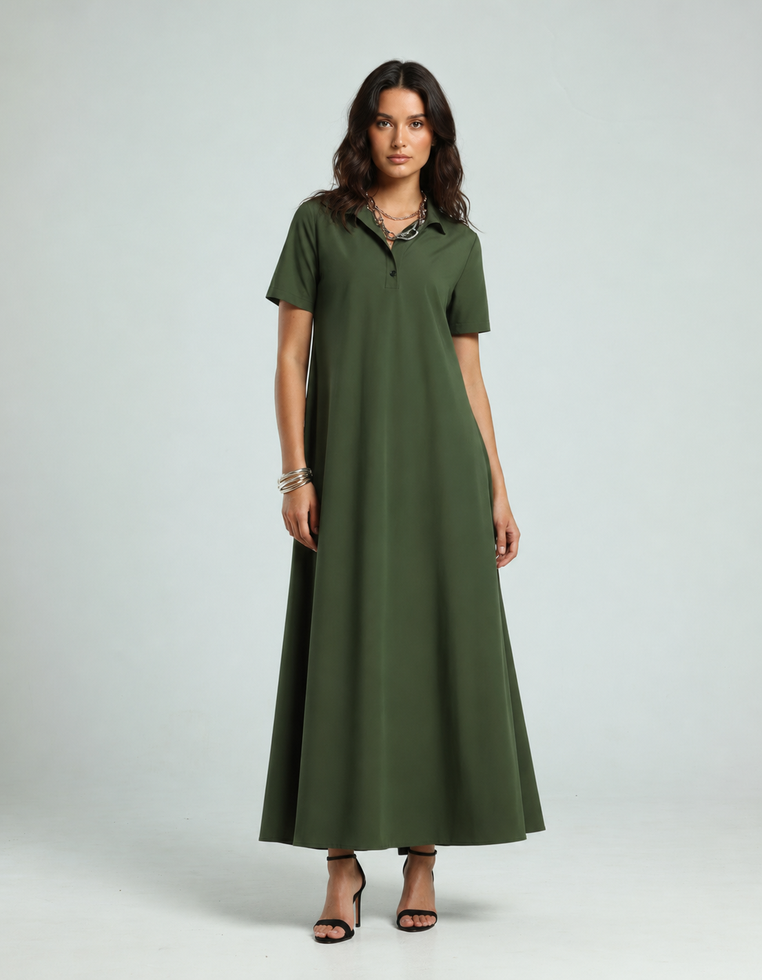 Polo Dress - Olive