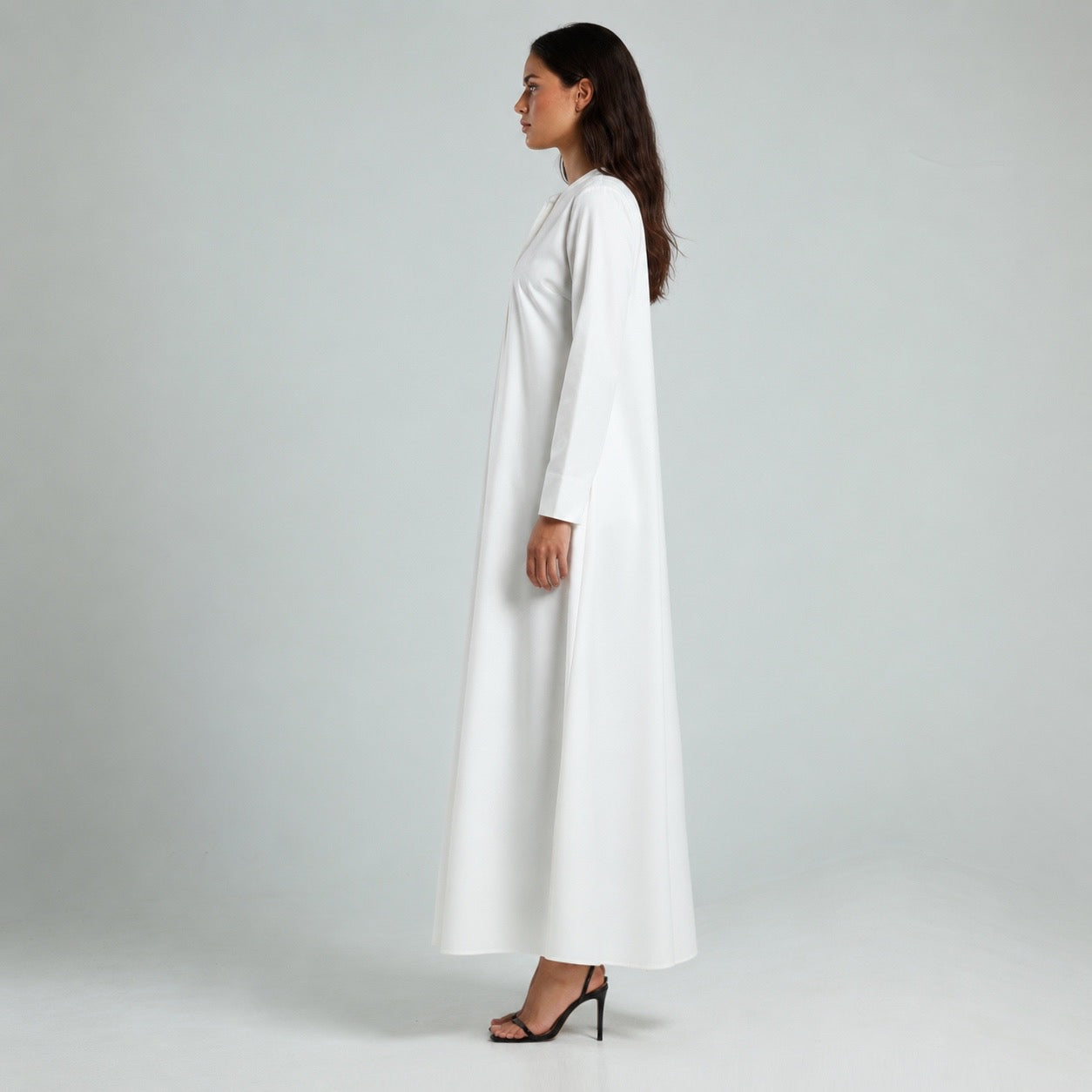 Tux Shirt Dress - White