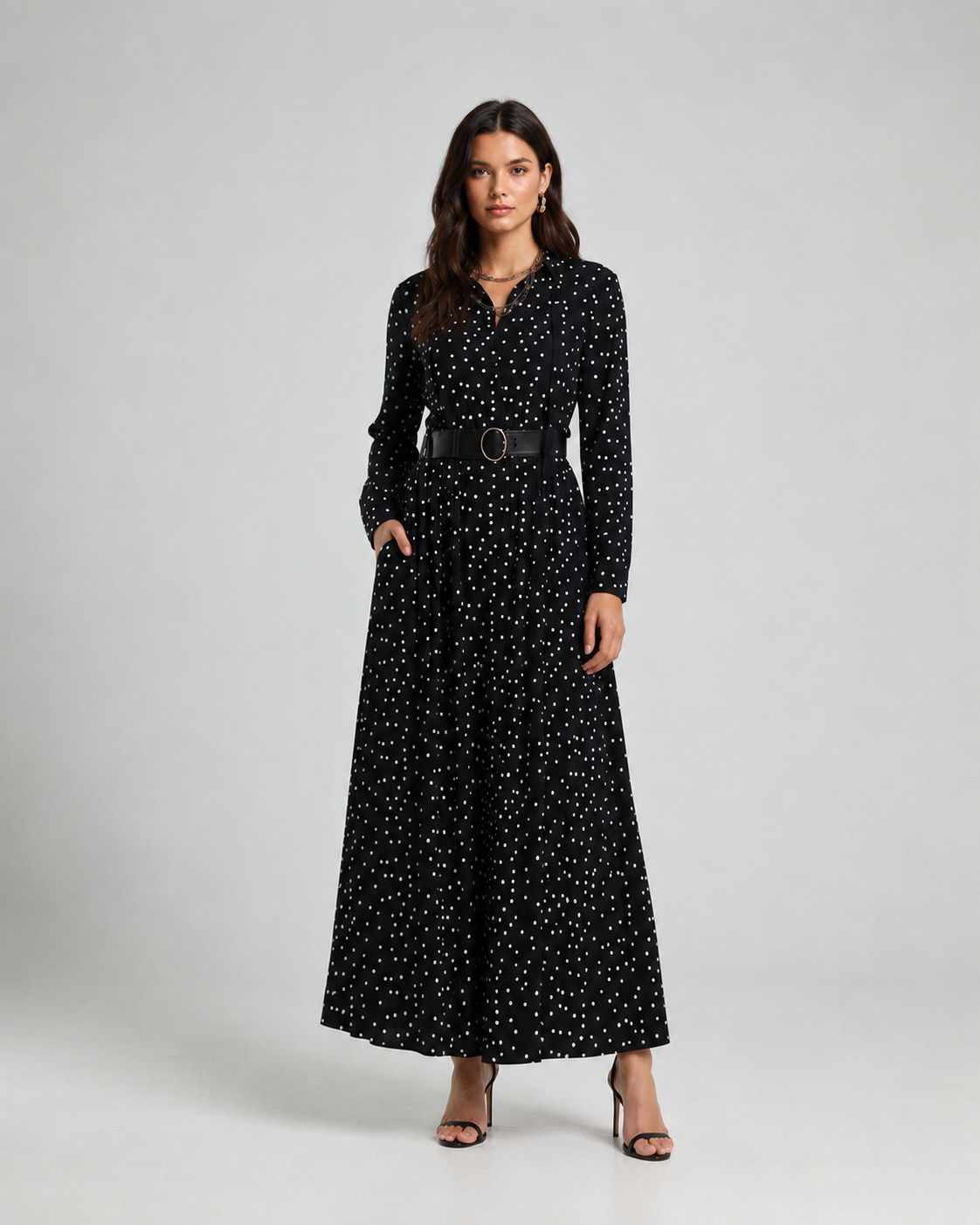 Polka Dots Dress - Black