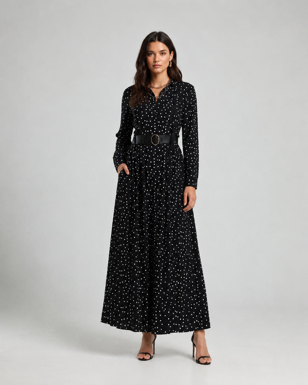 Polka Dots Dress - Black