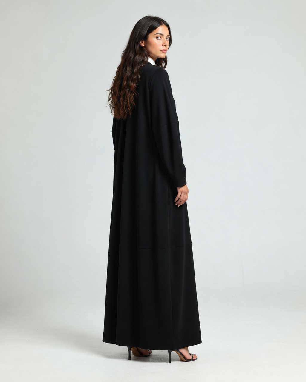 Cotton Jersey Abaya - Black