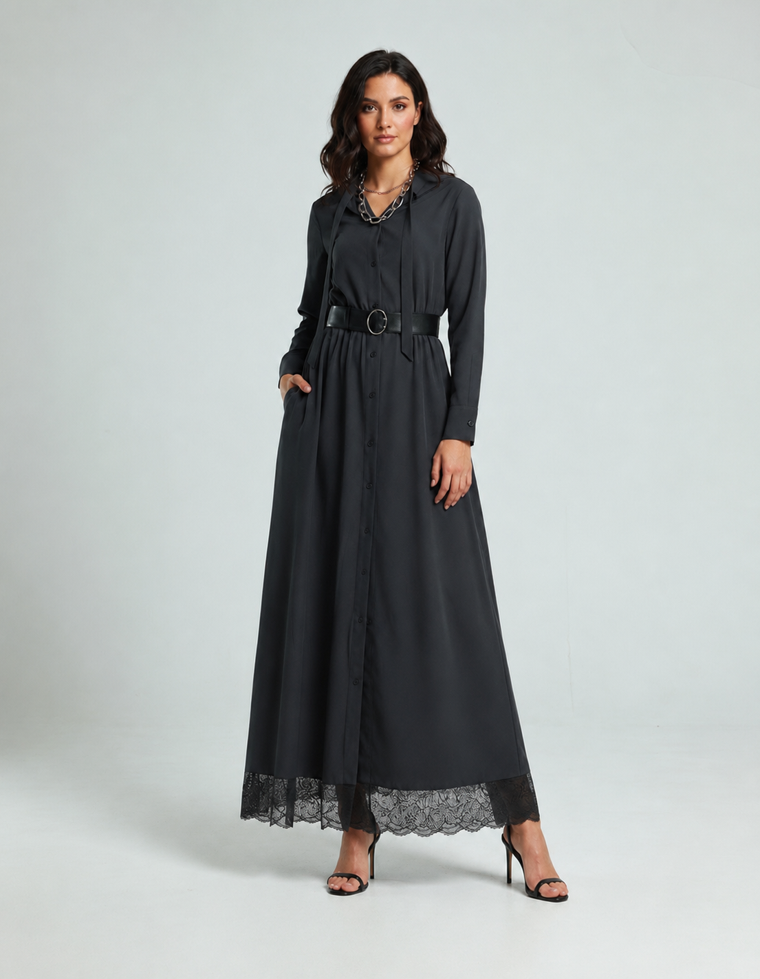Lace Dress - Dark Grey