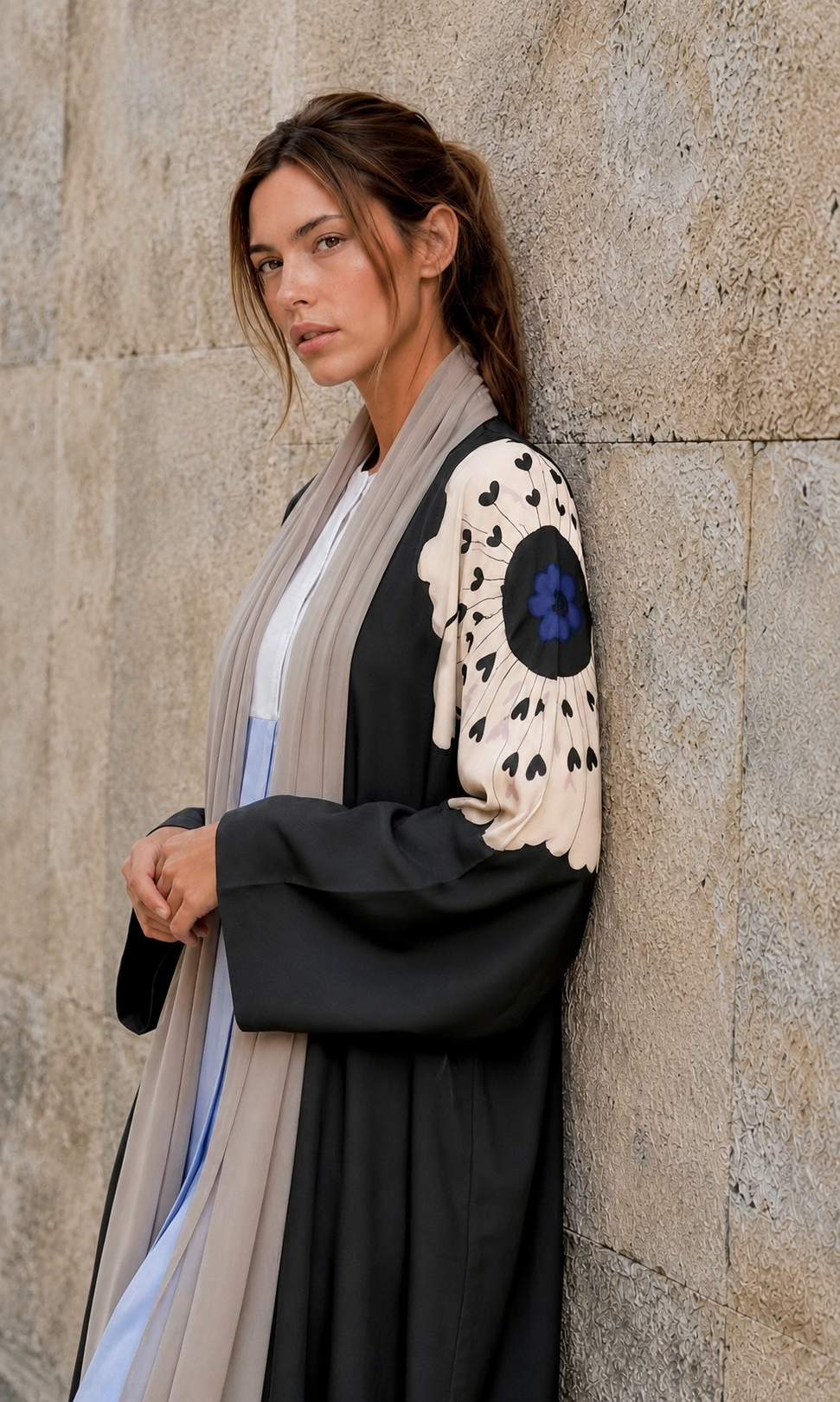 Big Flower Print Abaya
