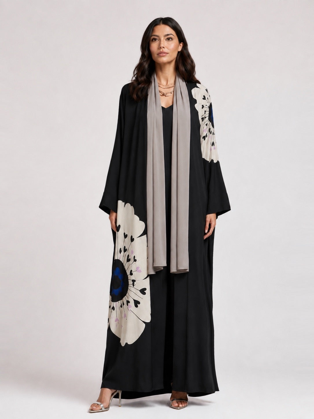 Big Flower Print Abaya