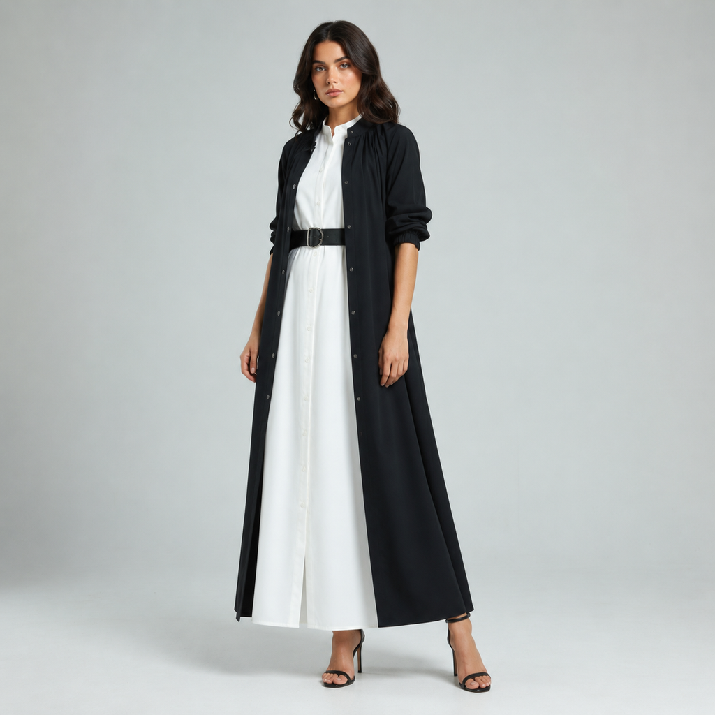 Cotton Poplin Shirt Dress - White