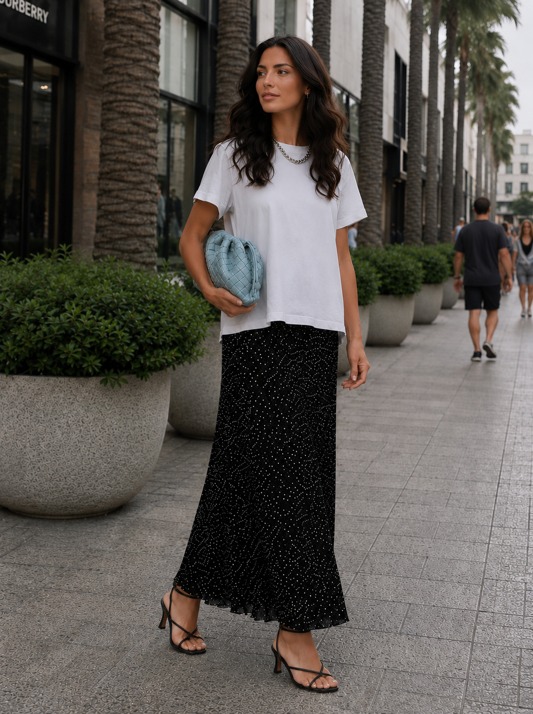 Polka Dots Skirt - Black