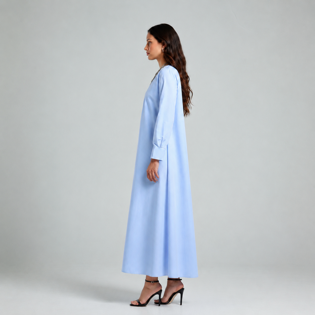 Tux Shirt Dress - Blue