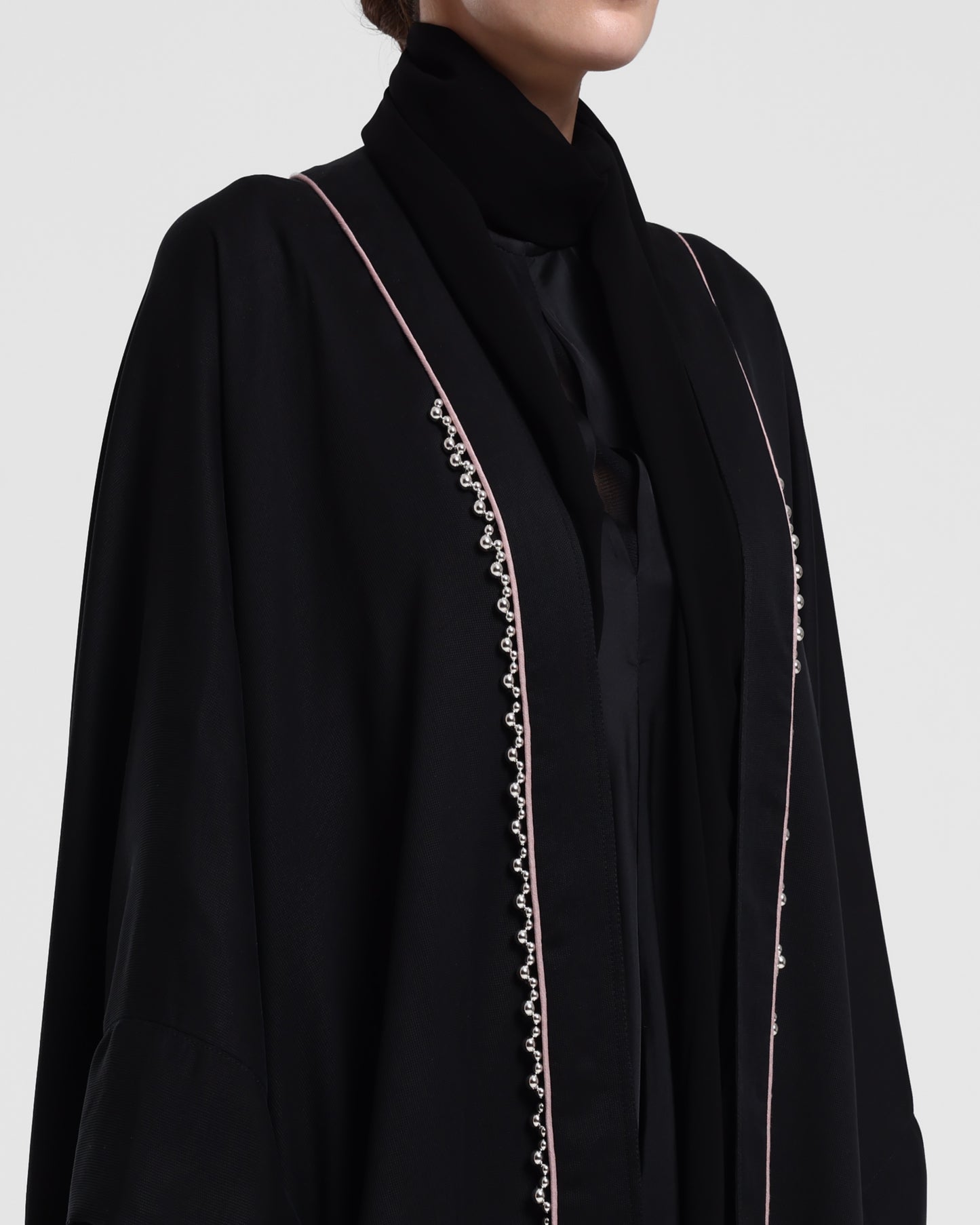 Classic Black Bisht/Pink