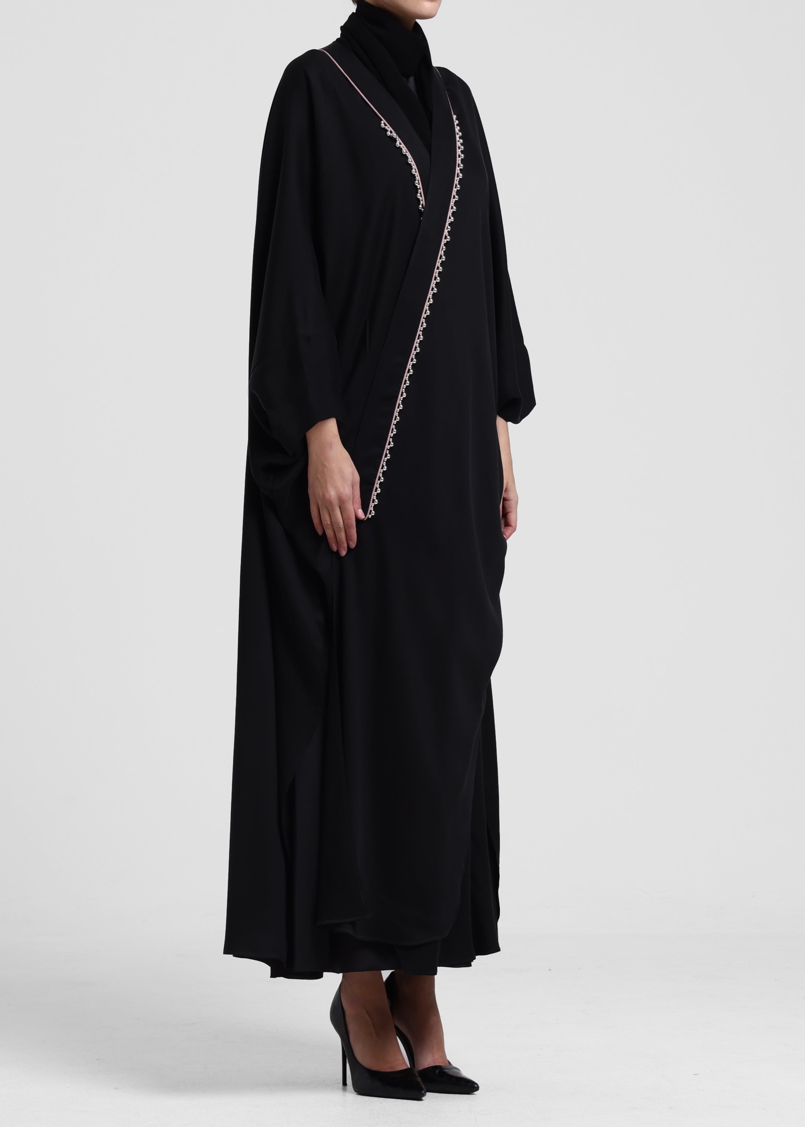 Classic Black Bisht/Pink