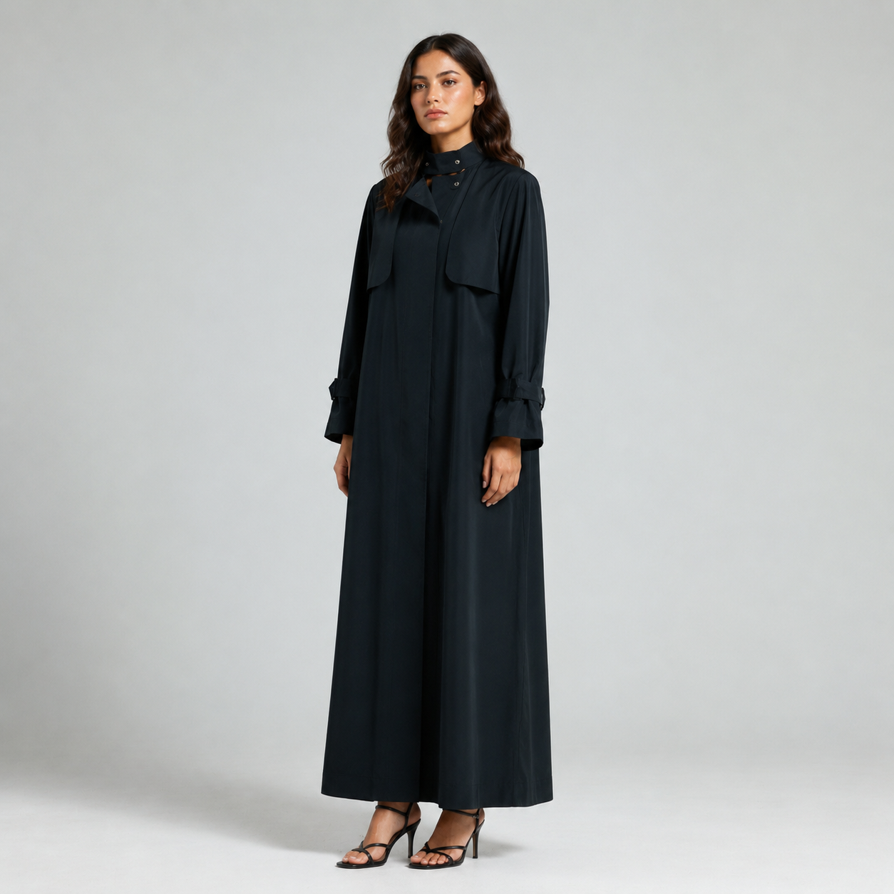 Trench Coat Abaya - Black