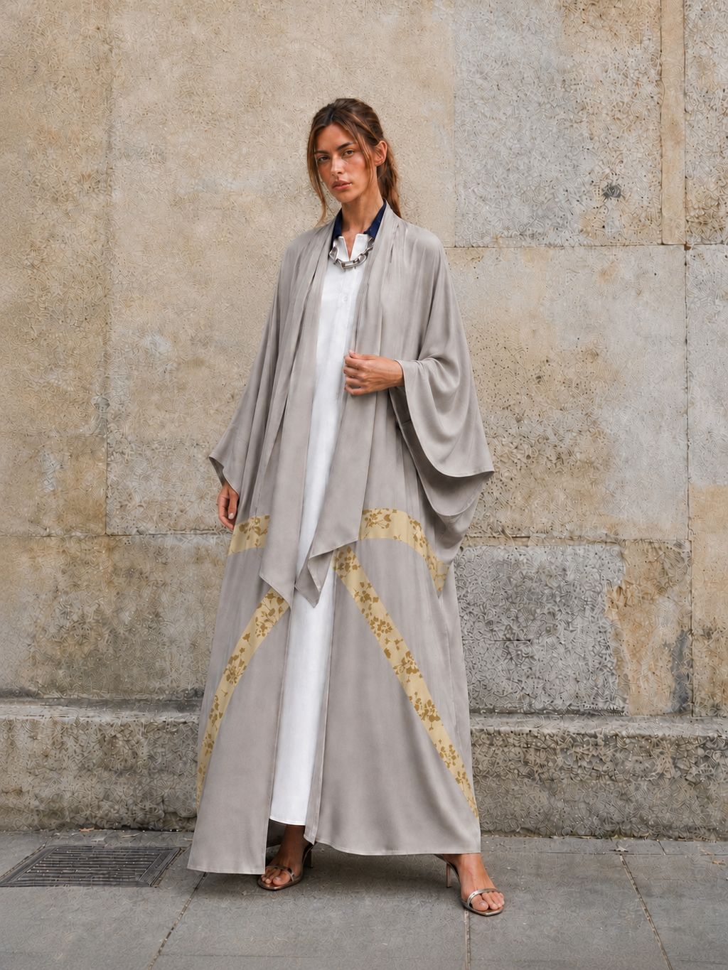Stone Floral Signature Bisht