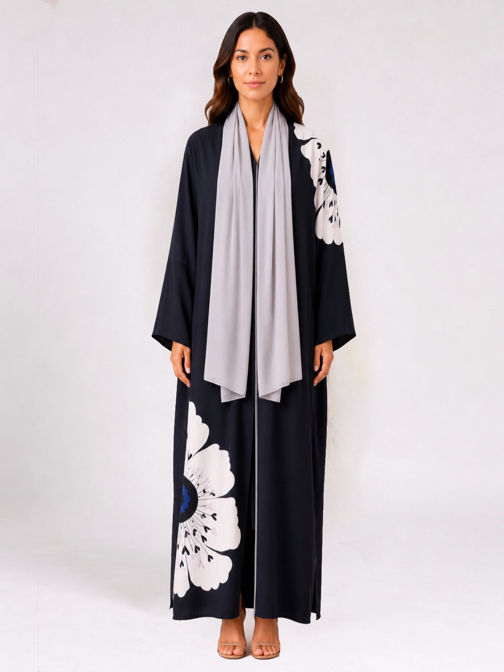 Big Flower Print Abaya