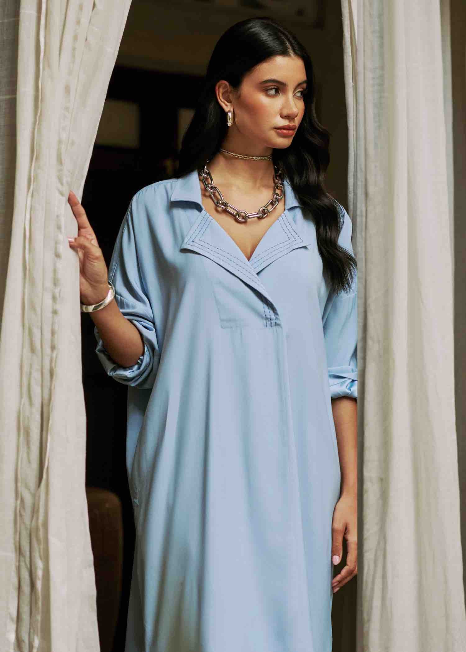 Shirt Kaftan - Sky Blue