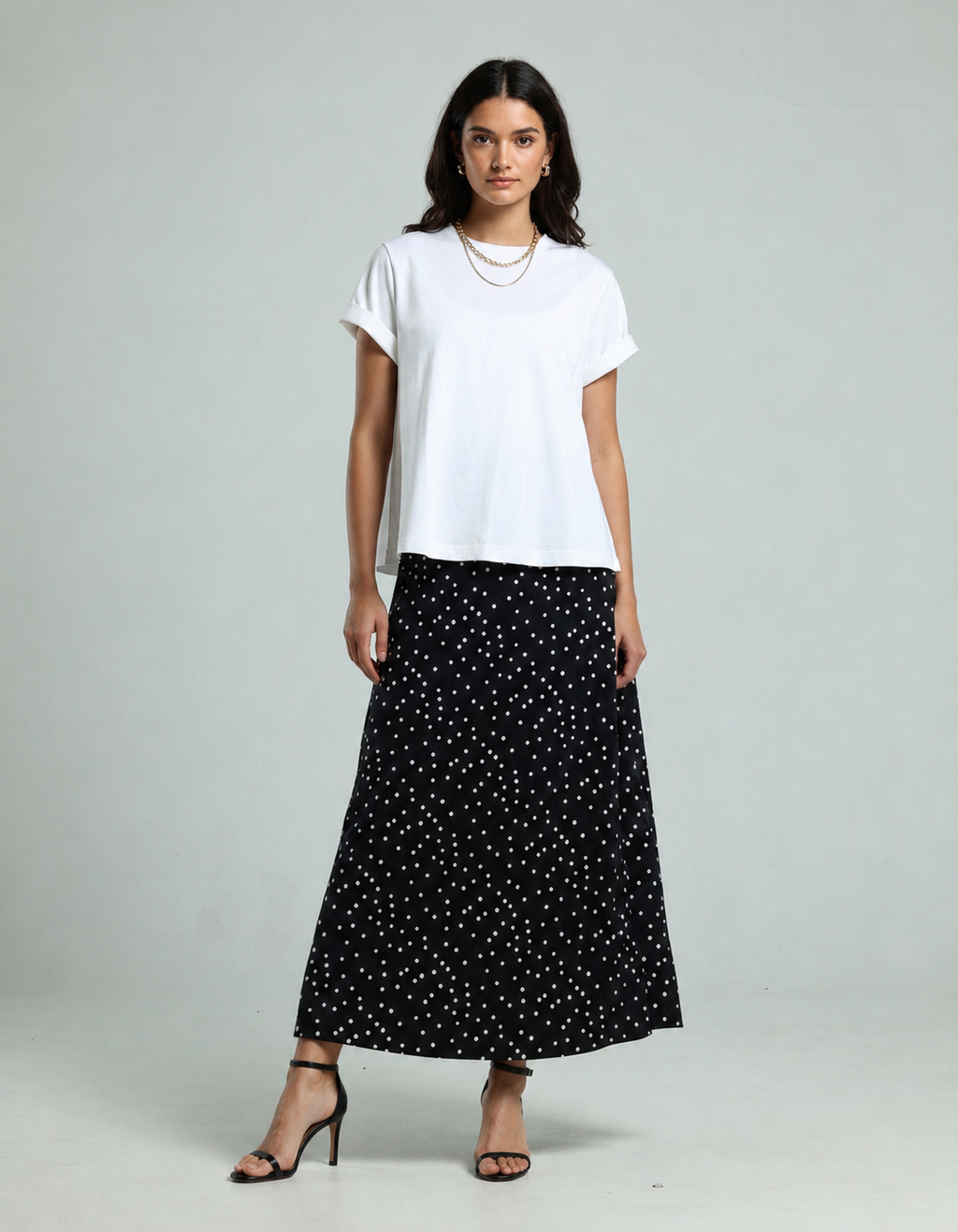 Polka Dots Skirt - Black