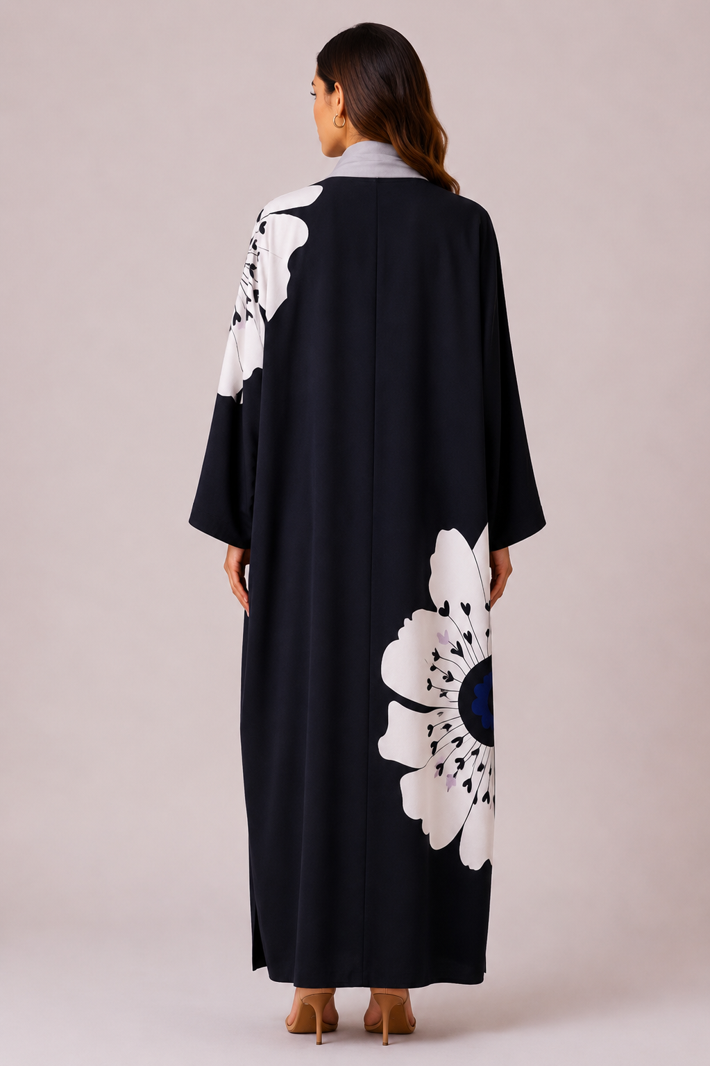 Big Flower Print Abaya