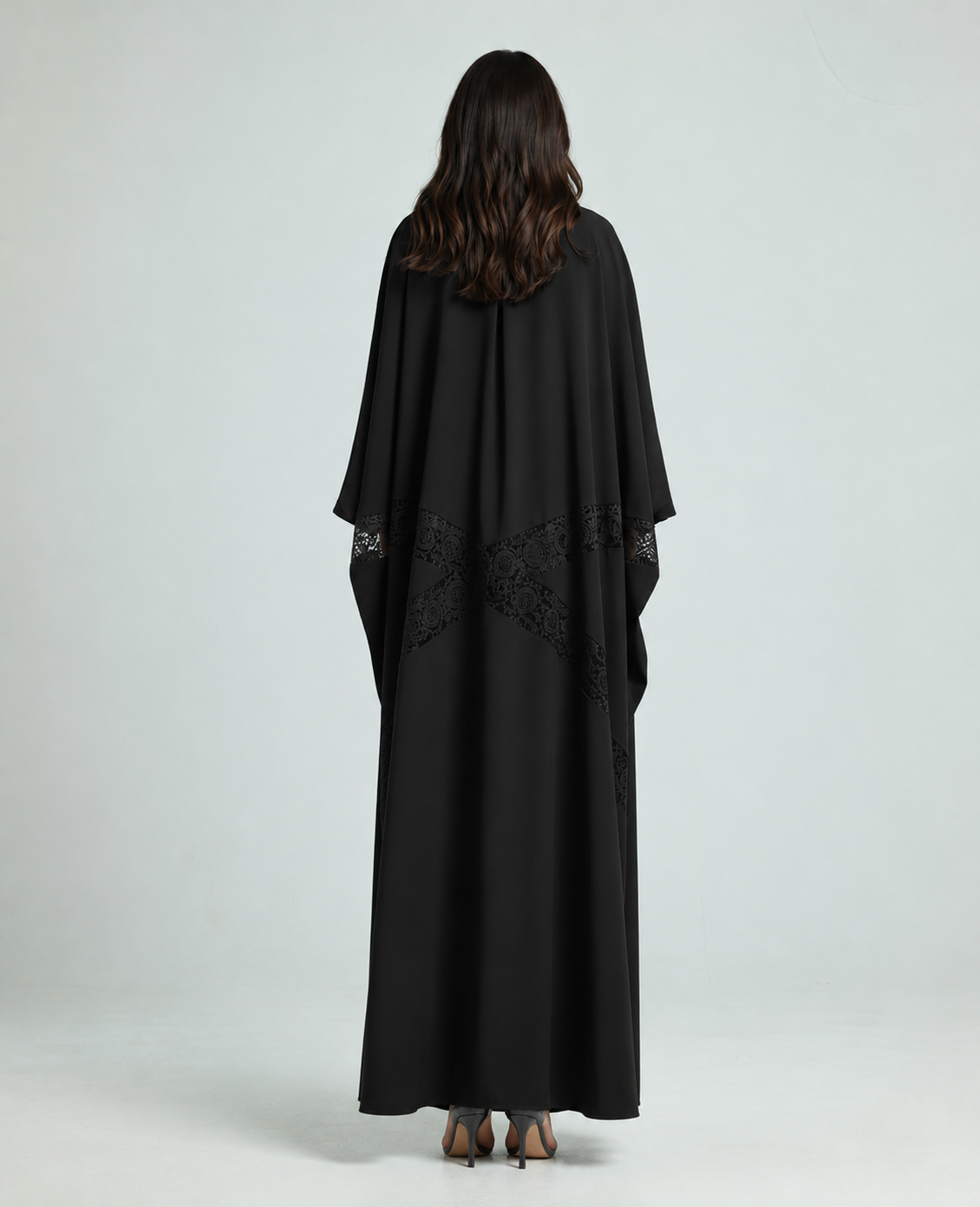Lace Signature Bisht - Black