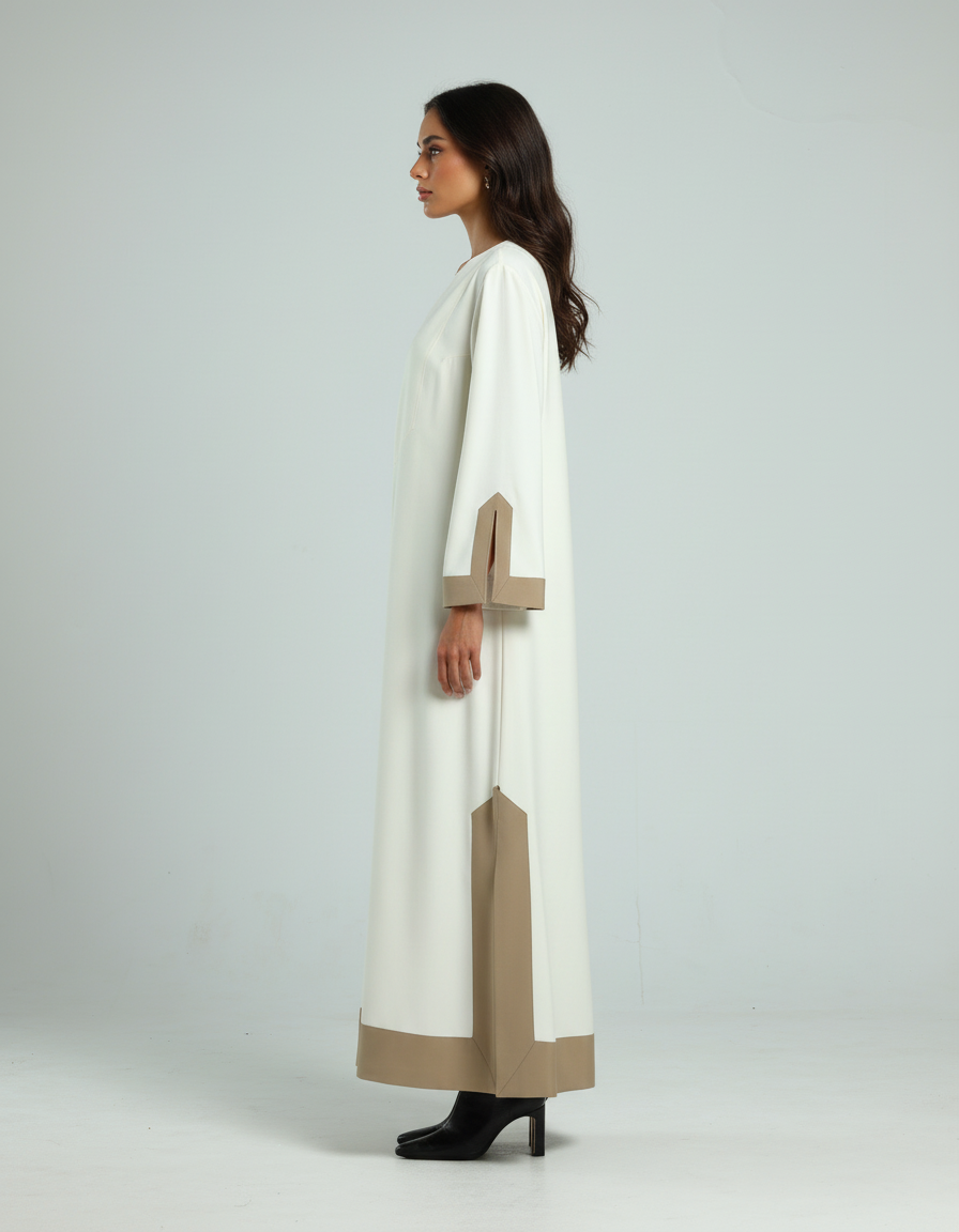قفطان كلاسيكي - أبيض كريمي