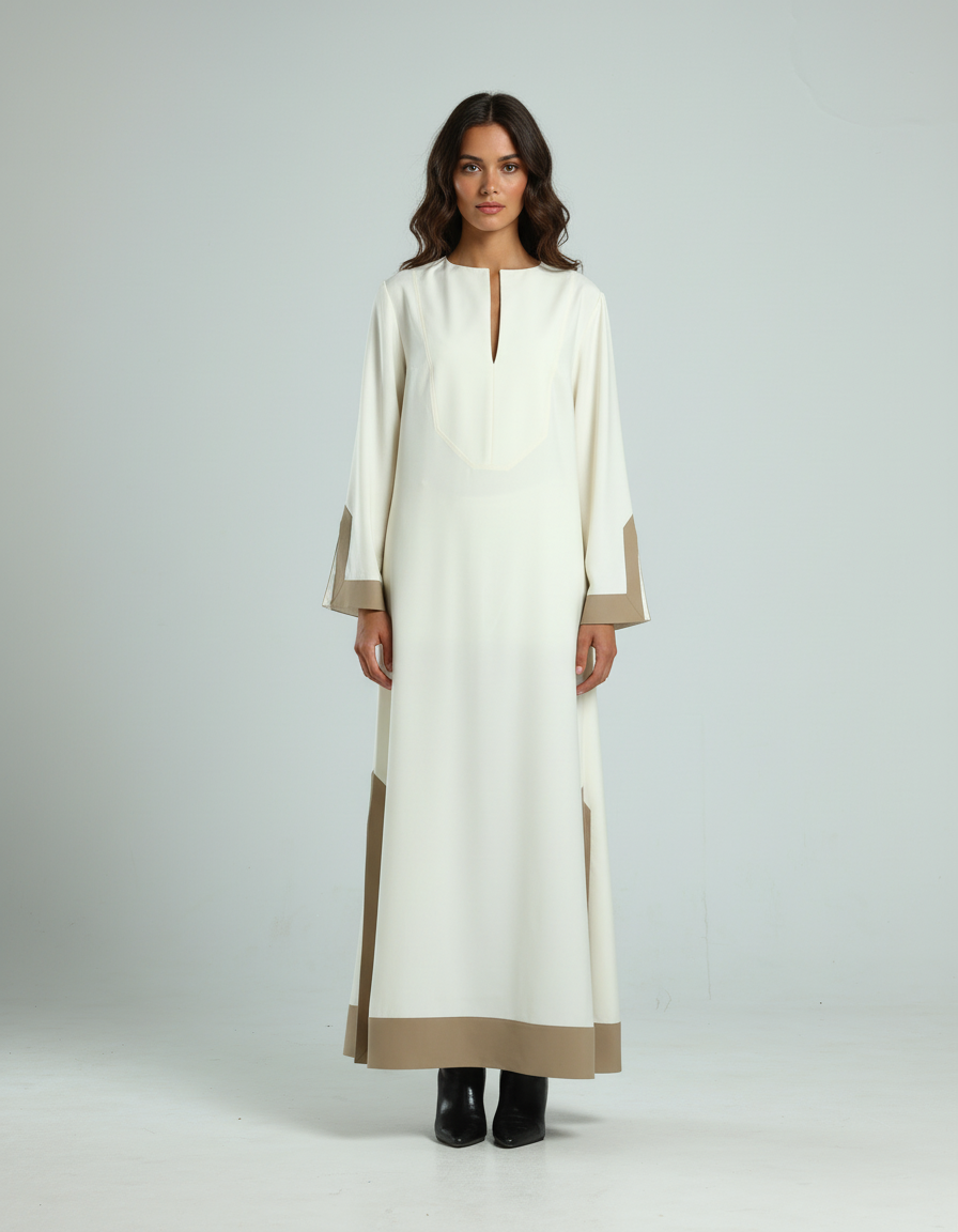 قفطان كلاسيكي - أبيض كريمي