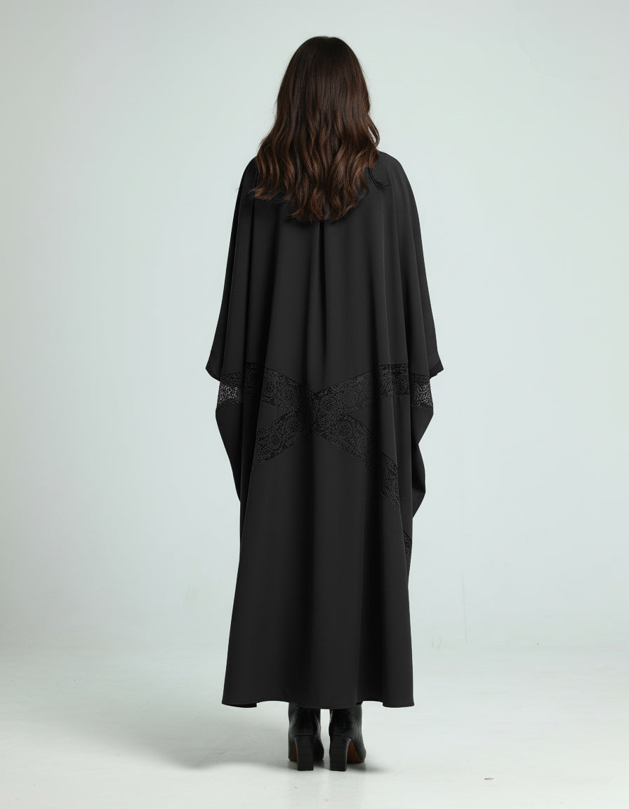 Lace Signature Bisht - Black