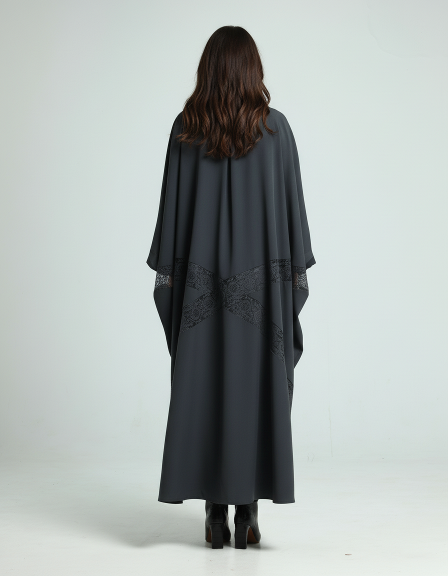 Lace Signature Bisht - Dark Gray