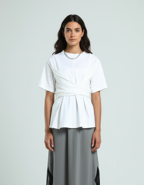 تيشيرت لف - أبيض