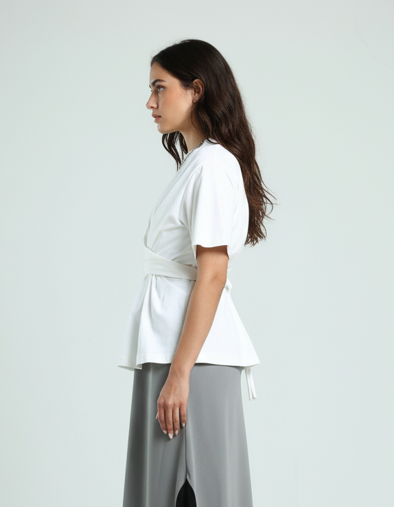 تيشيرت لف - أبيض