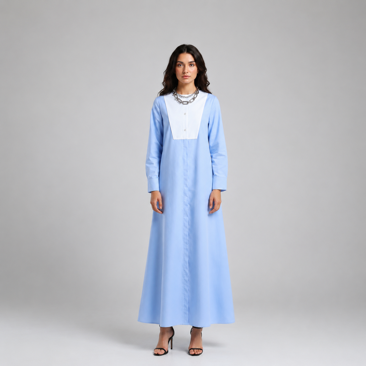 Tux Shirt Dress - Blue