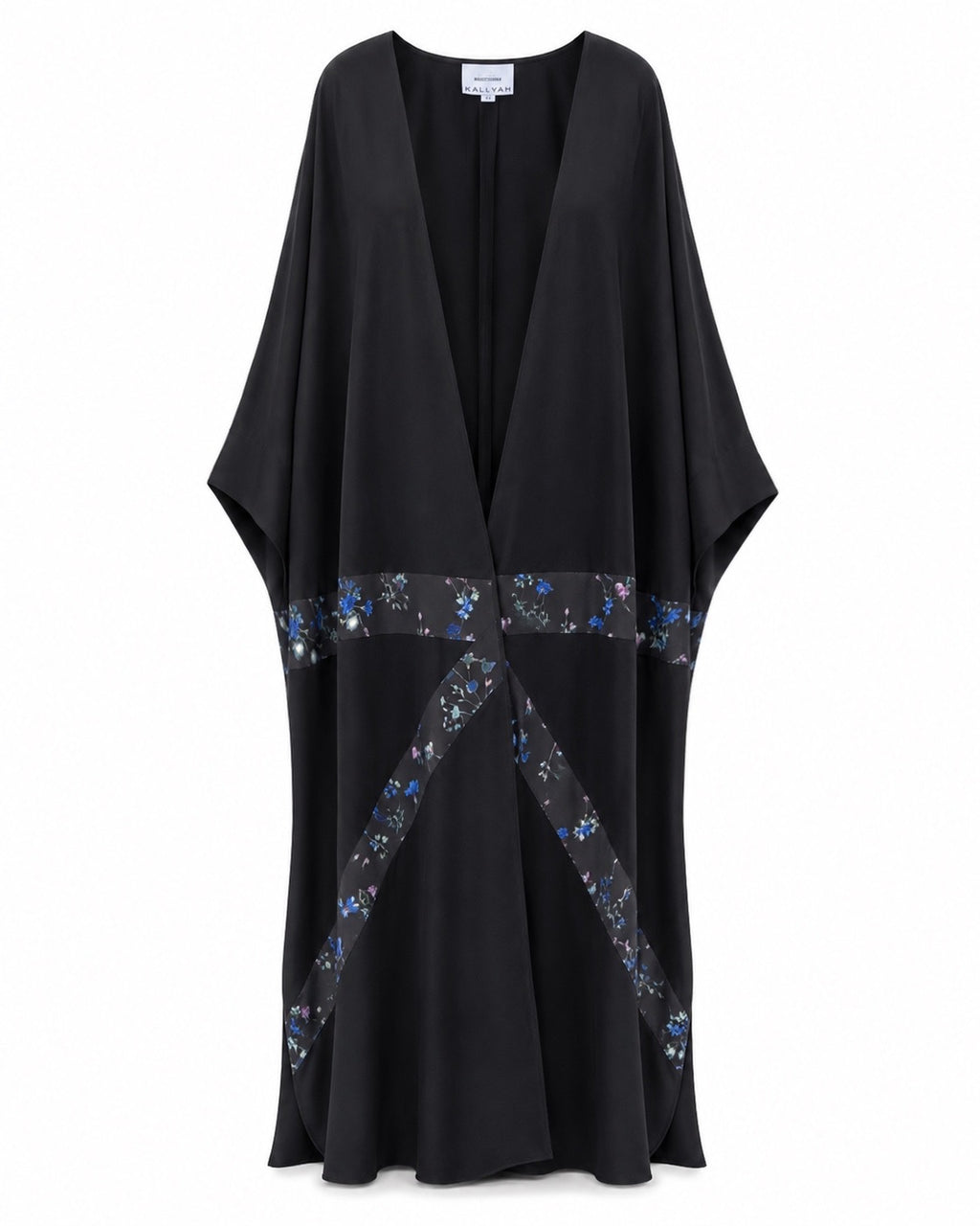 Black Floral Signature Bisht