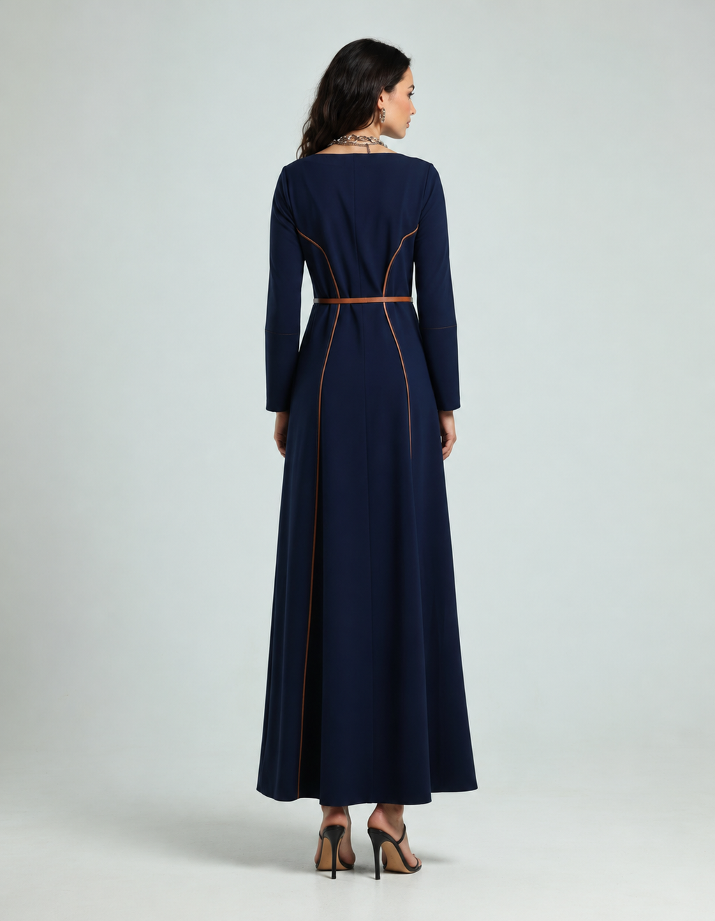 V Neck Dress - Navy