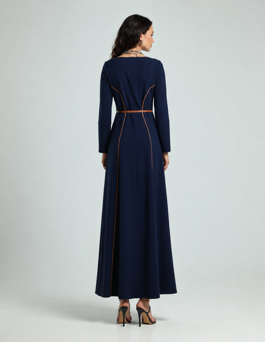 V Neck Dress - Navy