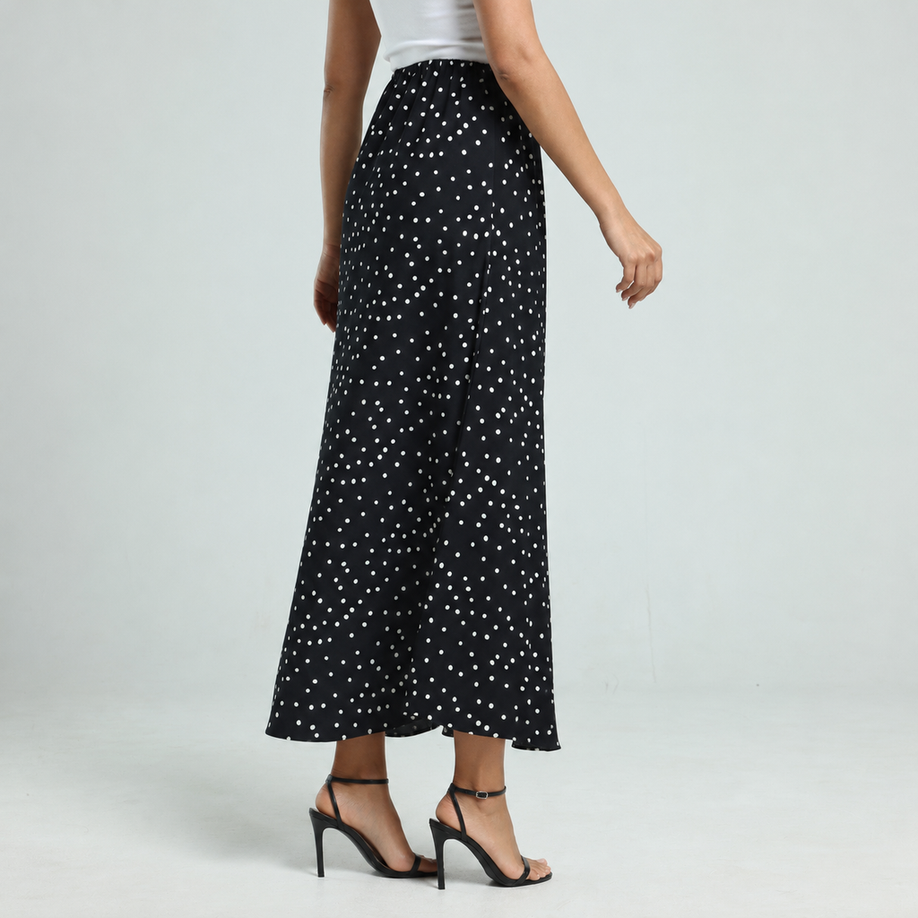 Polka Dots Skirt - Black