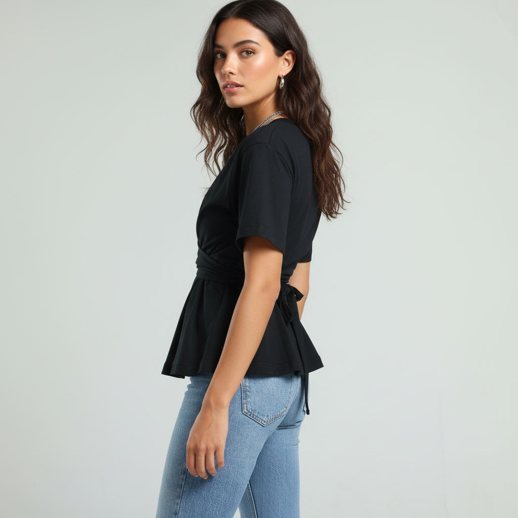 Wrap T-Shirt - Black
