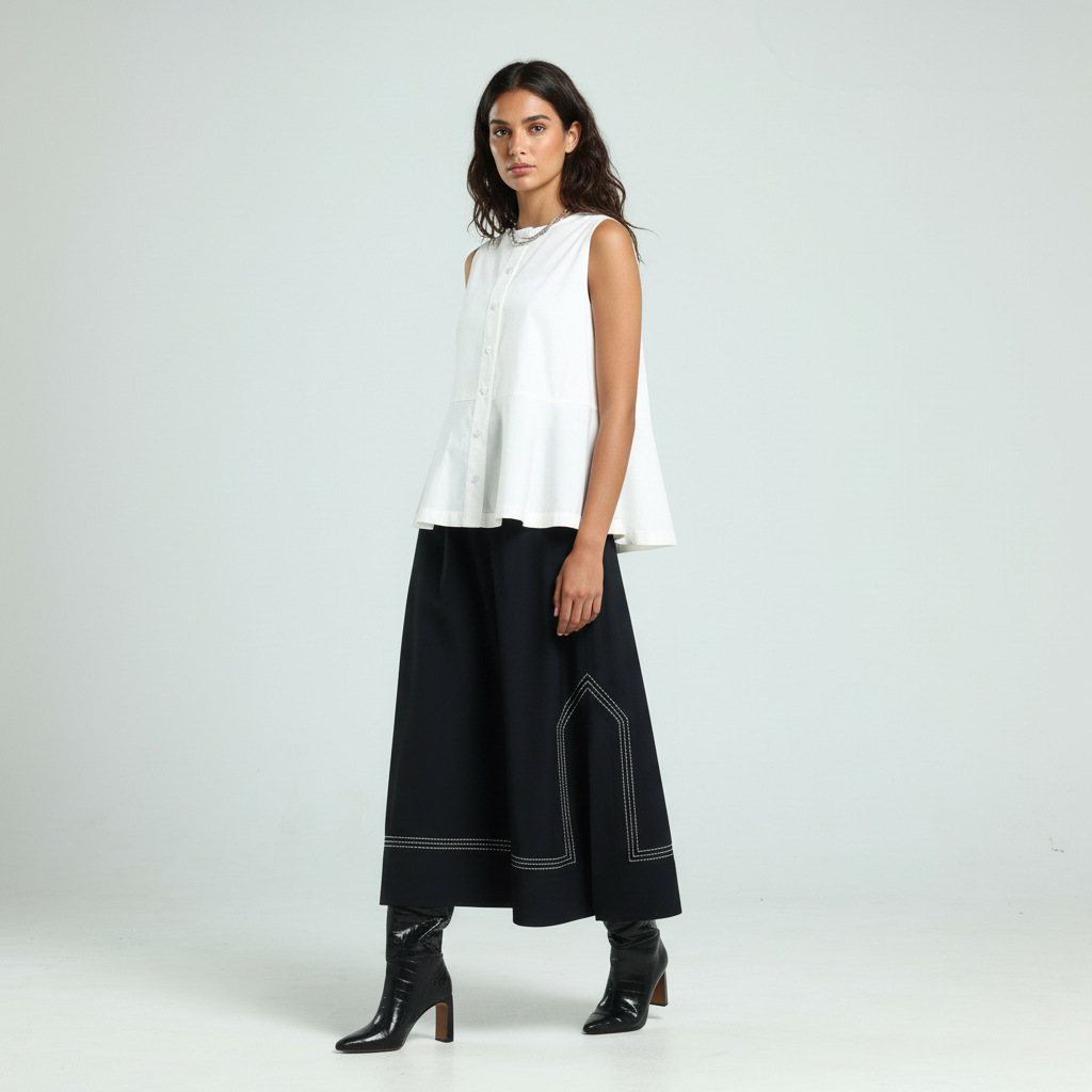 A Line Skirt - Black