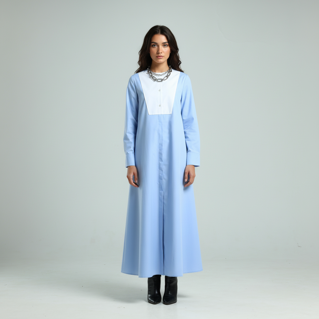 فستان قميص رسمي - أزرق