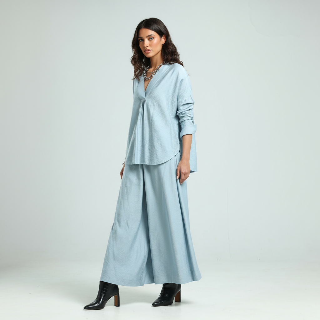 Soft Cotton Shirt - Blue