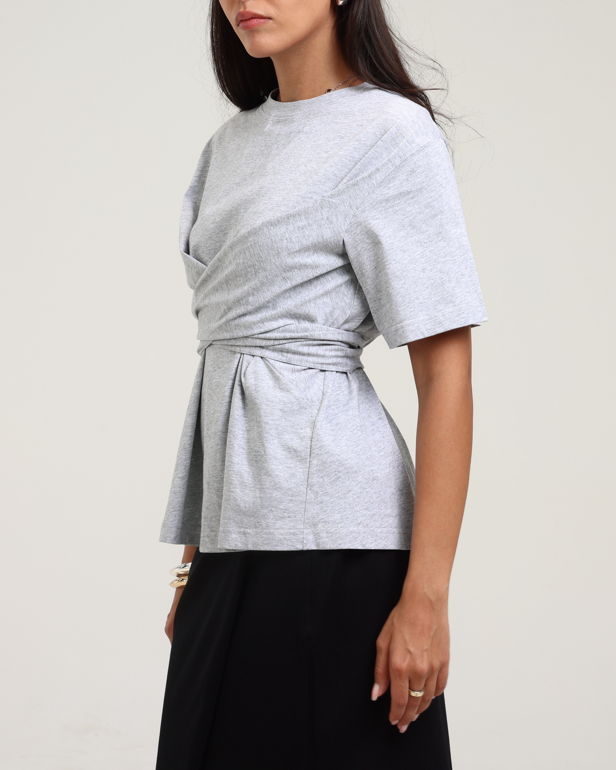 Wrap T-shirt- Grey
