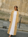 Yellow Floral Print Abaya