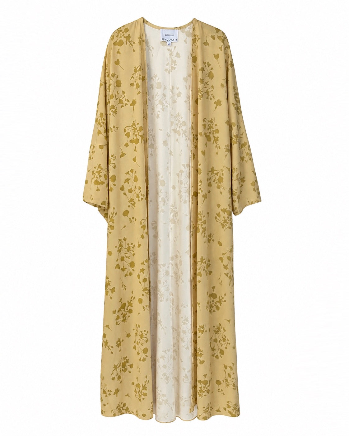 Yellow Floral Print Abaya