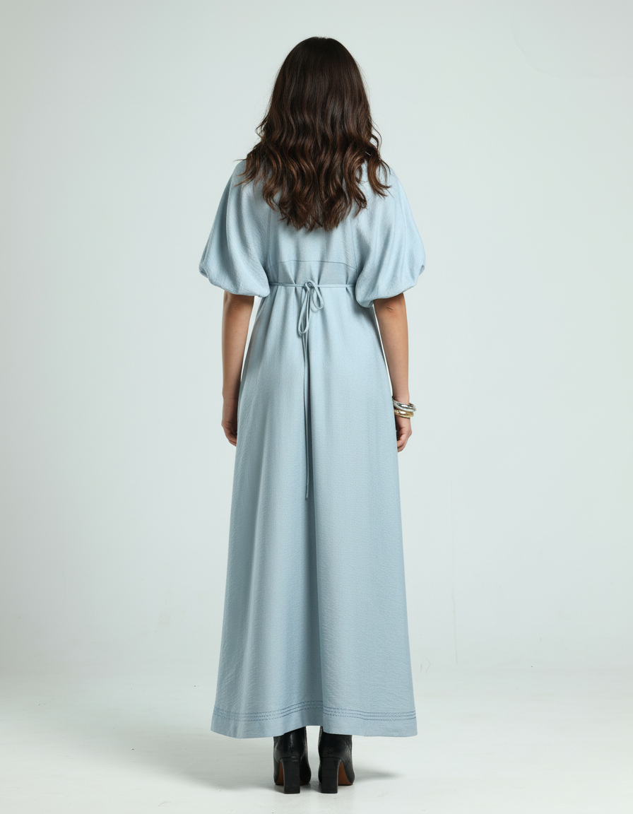 V Neck Kaftan - Blue