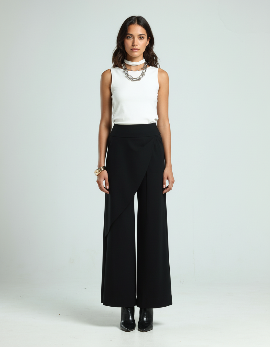 Jersey Wrap Pants - Black
