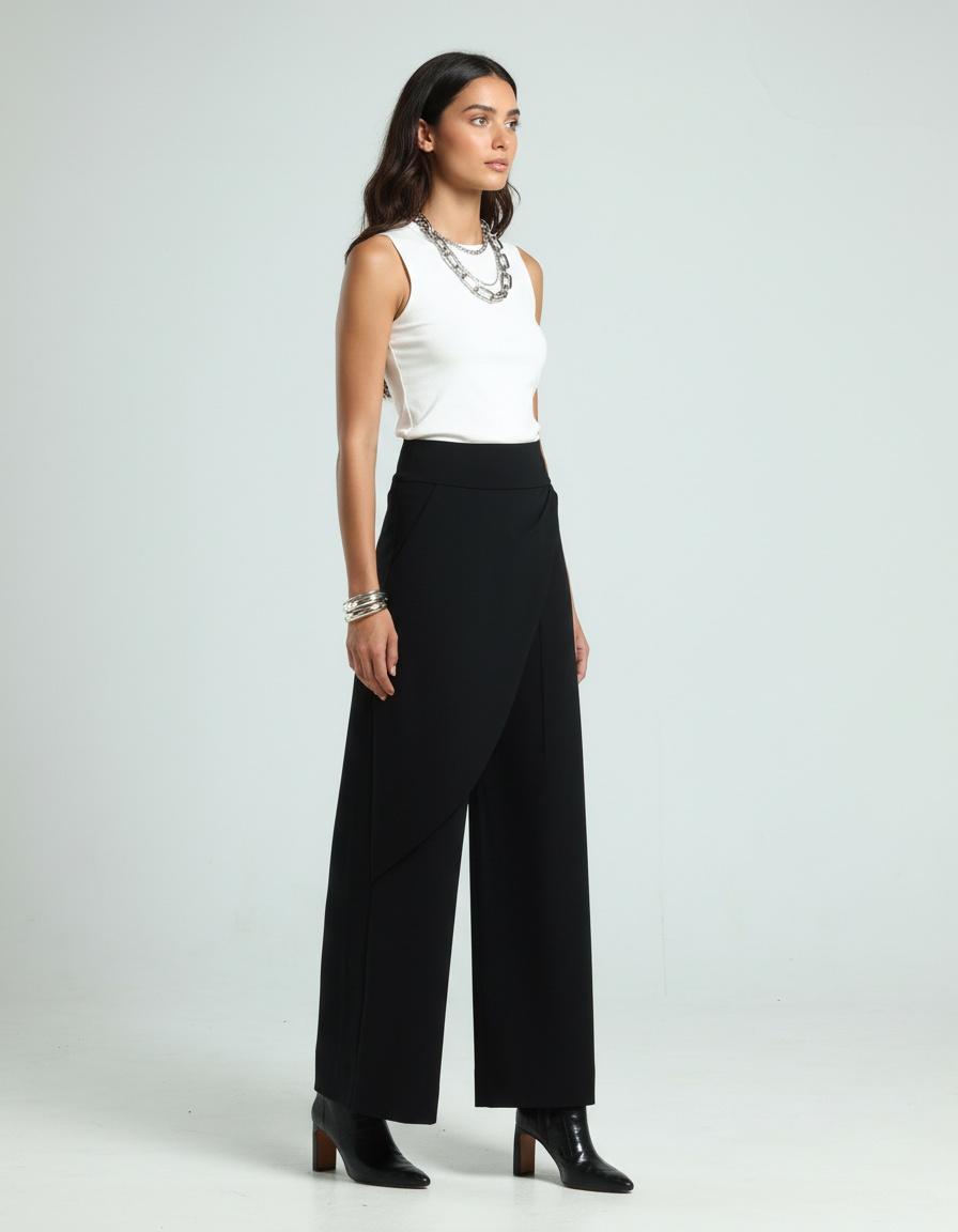 Jersey Wrap Pants - Black
