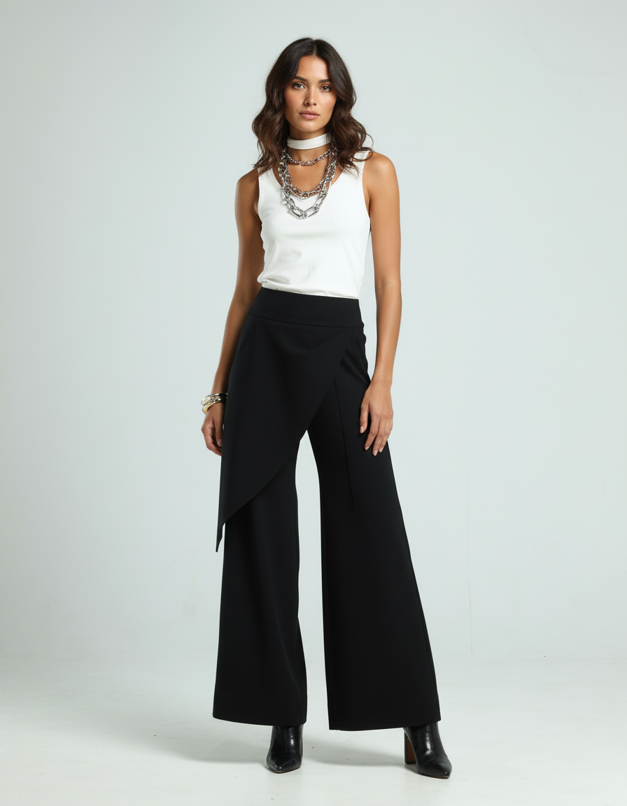 Jersey Wrap Pants - Black