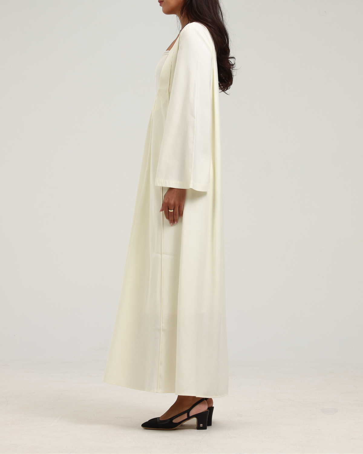 Open Front Kaftan - Cream