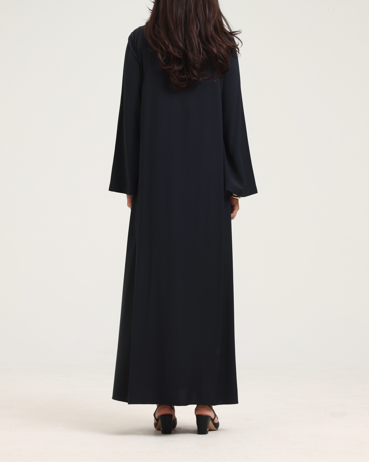 Open Front Kaftan - Black