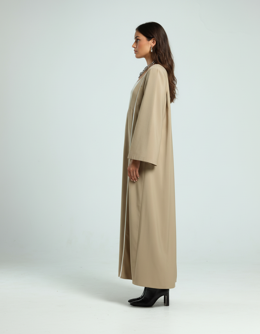قفطان مفتوح - بيج